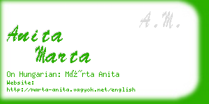 anita marta business card